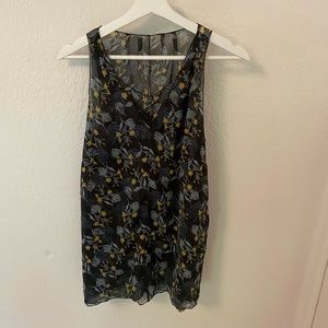 Silk floral blouse size medium